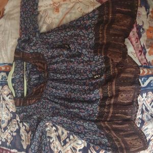 Free People Boho prairie blouse med metallic thread vintage look Medium gauze